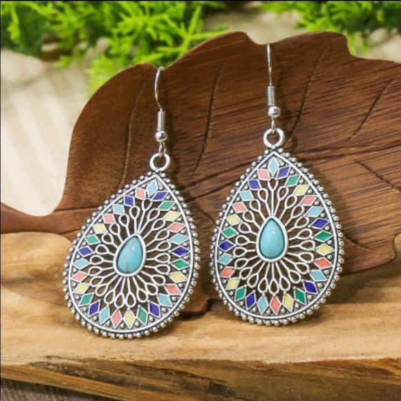 Jewelry - Boho Colorful Teardrop Earrings. NEW!